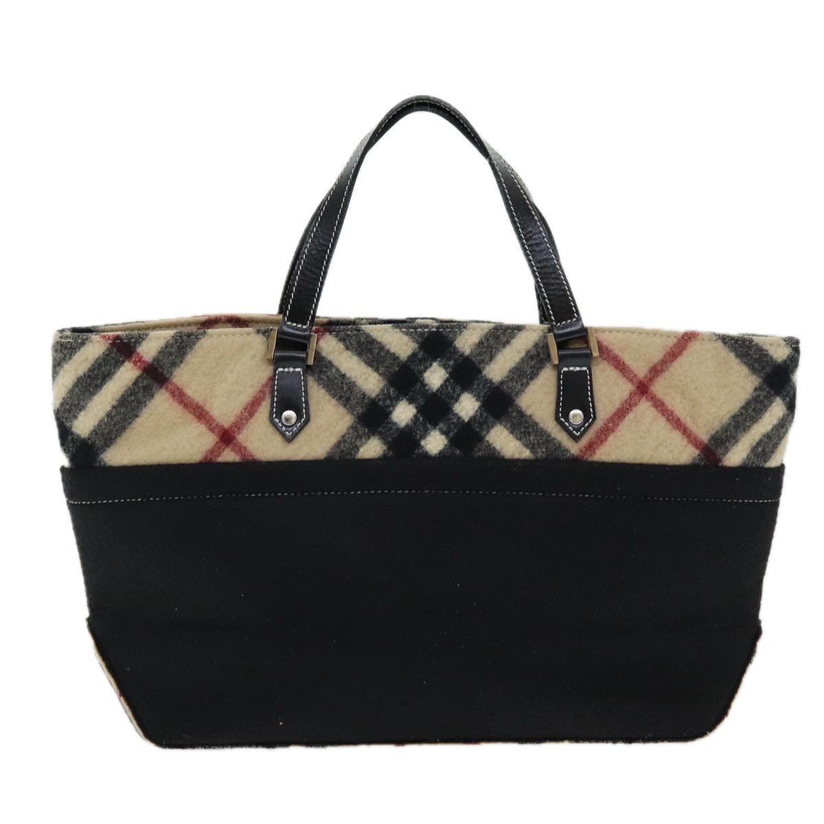 BURBERRY Blue Label Tote Bag Wool Beige Black Auth bs16402 - 0