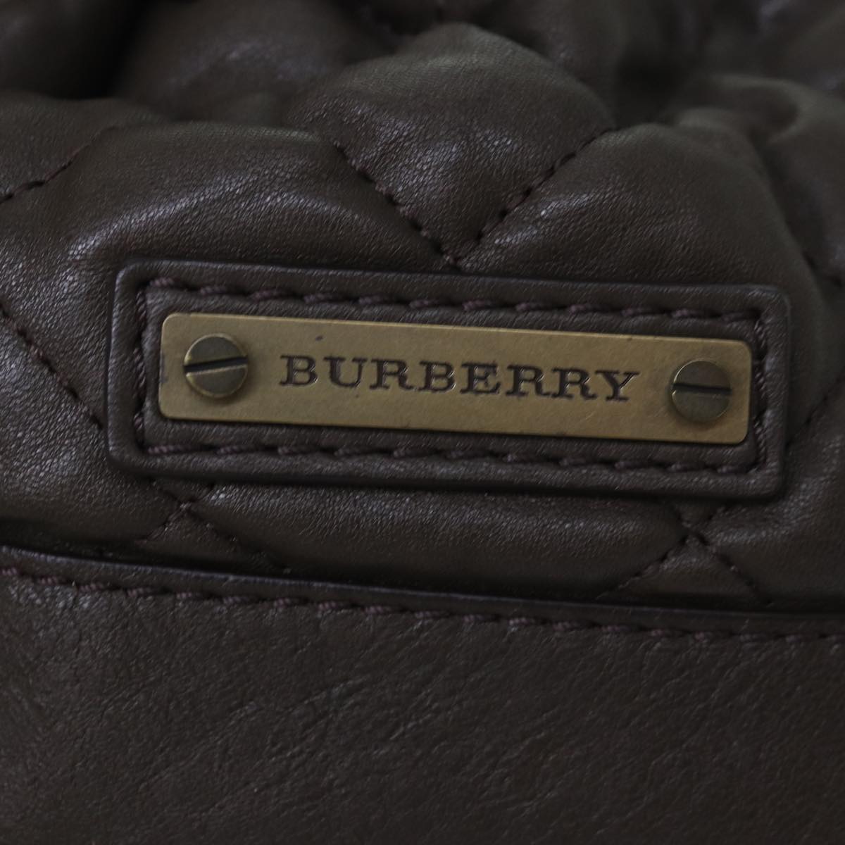 BURBERRY Tote Bag Leather Brown Auth bs16404