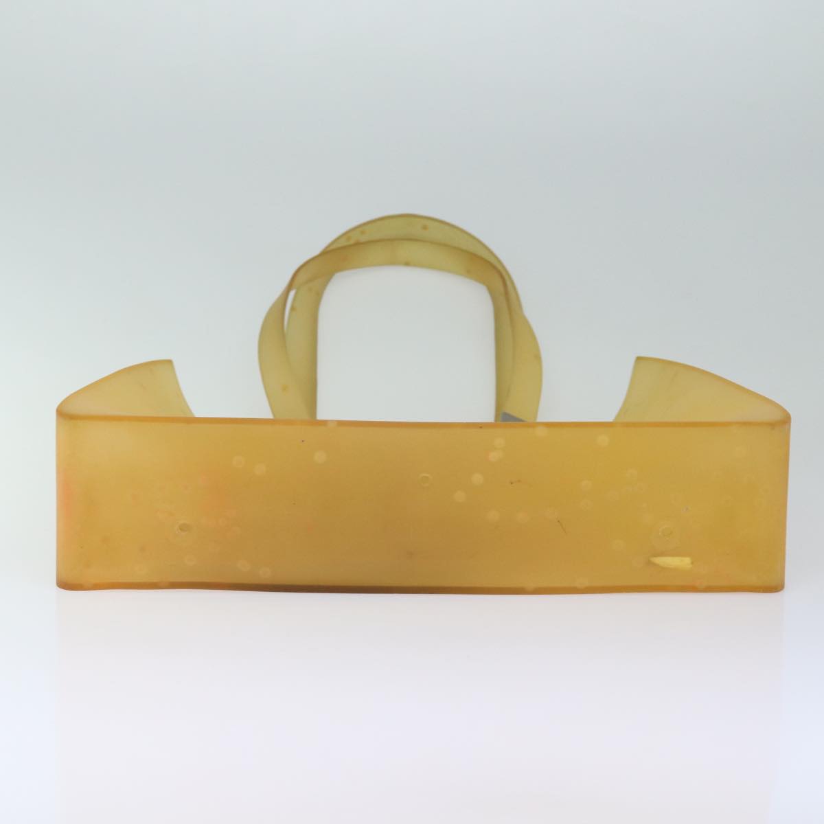 CHANEL Tote Bag Rubber Yellow CC Auth bs16408