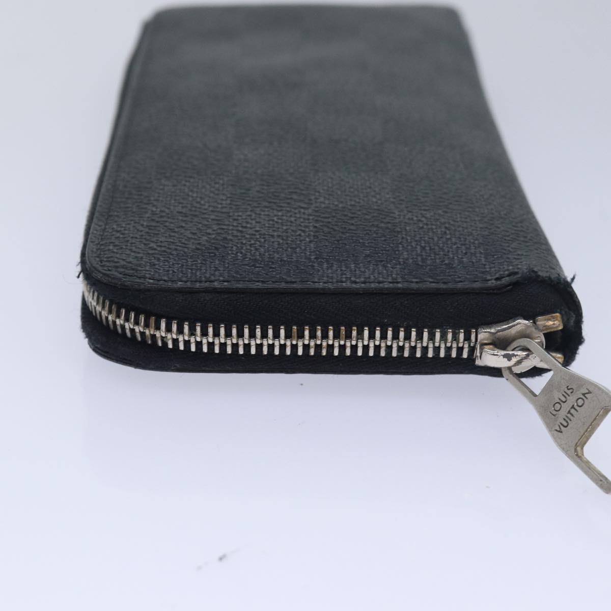 LOUIS VUITTON Damier Graphite Zippy Wallet Vertical N63095 LV Auth bs16415