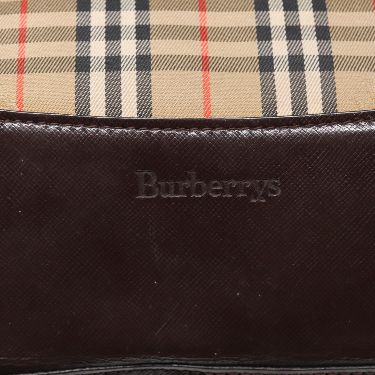 Burberrys Nova Check Shoulder Bag Canvas Beige Auth bs16418