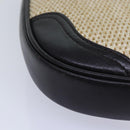 BURBERRY Shoulder Bag leather Straw Beige Dark Brown Auth bs16419-16