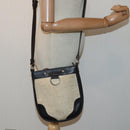 BURBERRY Shoulder Bag leather Straw Beige Dark Brown Auth bs16419-21