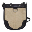 BURBERRY Shoulder Bag leather Straw Beige Dark Brown Auth bs16419-13