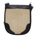 BURBERRY Shoulder Bag leather Straw Beige Dark Brown Auth bs16419-2