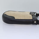 BURBERRY Shoulder Bag leather Straw Beige Dark Brown Auth bs16419-4