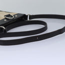 BURBERRY Shoulder Bag leather Straw Beige Dark Brown Auth bs16419-7