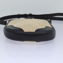BURBERRY Shoulder Bag leather Straw Beige Dark Brown Auth bs16419-5
