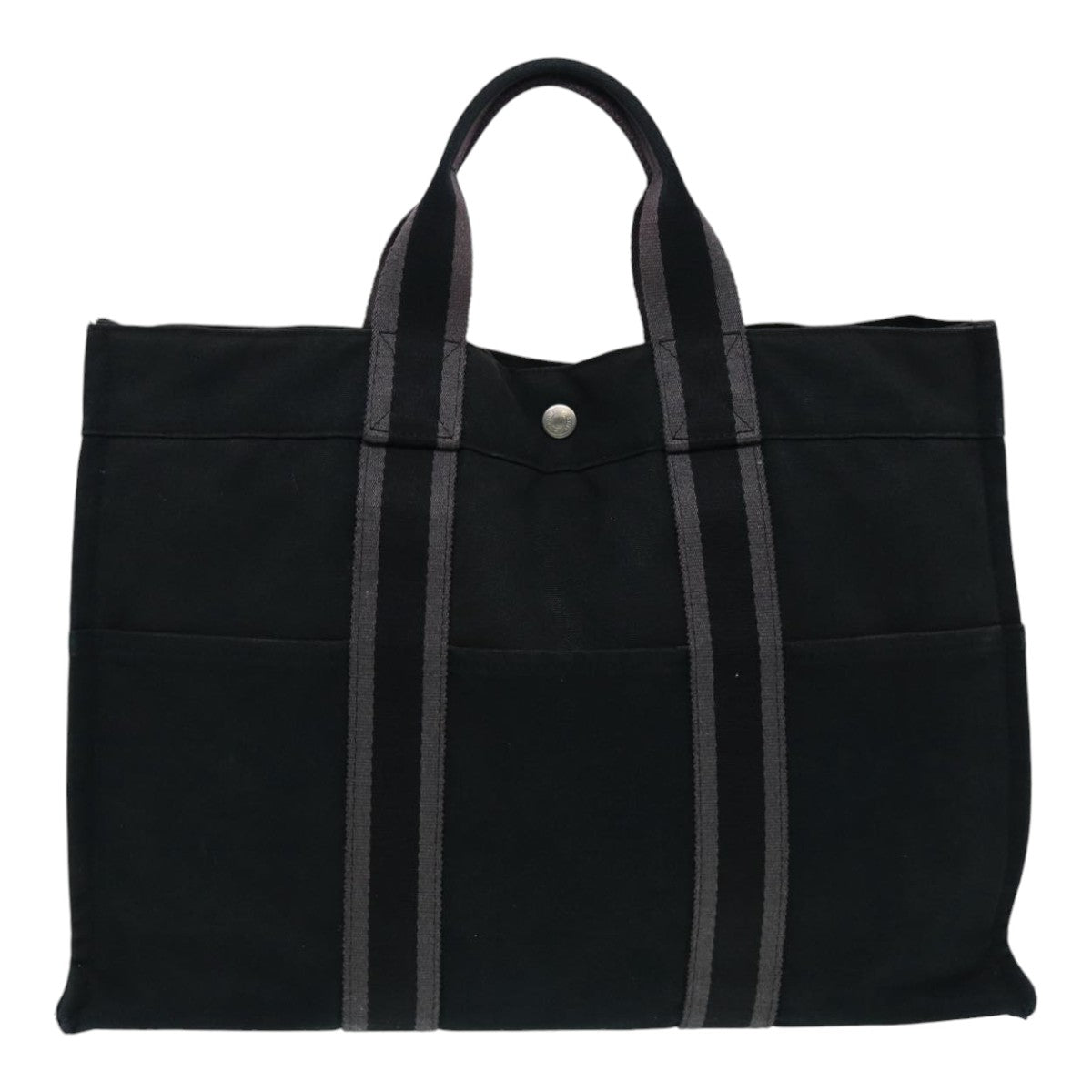 HERMES Fourre Tout MM Tote Bag Canvas Black Auth bs16434 - 0