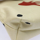 BVLGARI Pouch Canvas Red White Auth bs16435-15