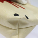 BVLGARI Pouch Canvas Red White Auth bs16435-16