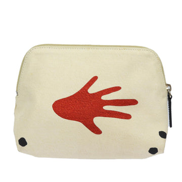 BVLGARI Pouch Canvas Red White Auth bs16435 - 0