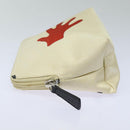 BVLGARI Pouch Canvas Red White Auth bs16435-3