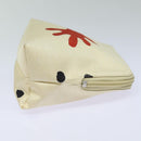 BVLGARI Pouch Canvas Red White Auth bs16435-4