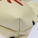 BVLGARI Pouch Canvas Red White Auth bs16435-14