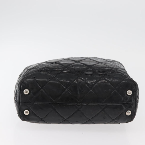 CHANEL Matelasse Chain Tote Bag Leather Black CC Auth bs16447