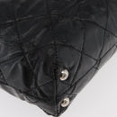 CHANEL Matelasse Chain Tote Bag Leather Black CC Auth bs16447-16