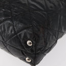 CHANEL Matelasse Chain Tote Bag Leather Black CC Auth bs16447-17