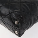 CHANEL Matelasse Chain Tote Bag Leather Black CC Auth bs16447-9