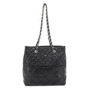 CHANEL Matelasse Chain Tote Bag Leather Black CC Auth bs16447-13