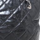 CHANEL Matelasse Chain Tote Bag Leather Black CC Auth bs16447-3
