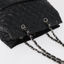 CHANEL Matelasse Chain Tote Bag Leather Black CC Auth bs16447-14