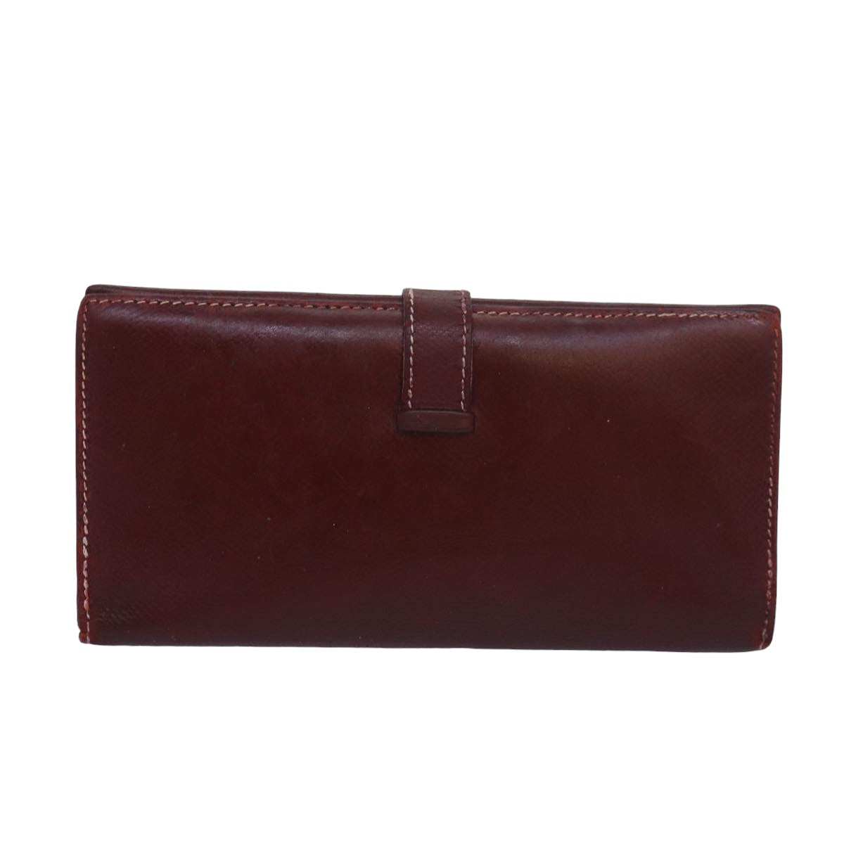 HERMES Bean Wallet Leather Brown Auth bs16487 - 0