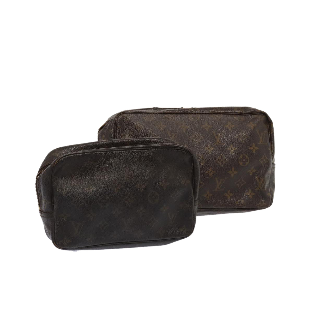 LOUIS VUITTON Monogram Trousse Toilette Clutch Bag 2Set LV Auth bs16490