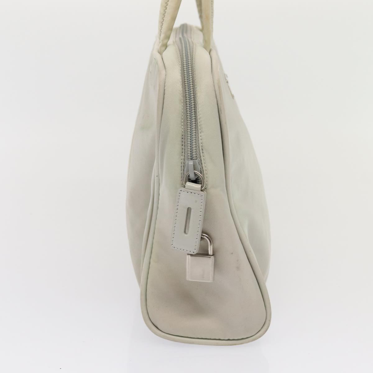 PRADA Hand Bag Nylon Gray Auth bs16502