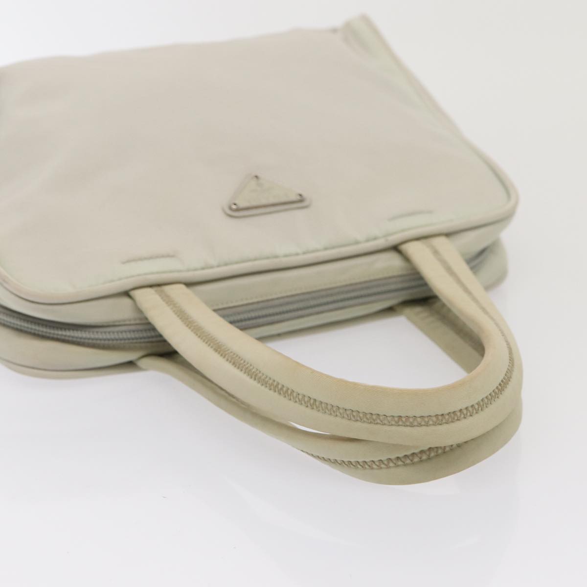 PRADA Hand Bag Nylon Gray Auth bs16502