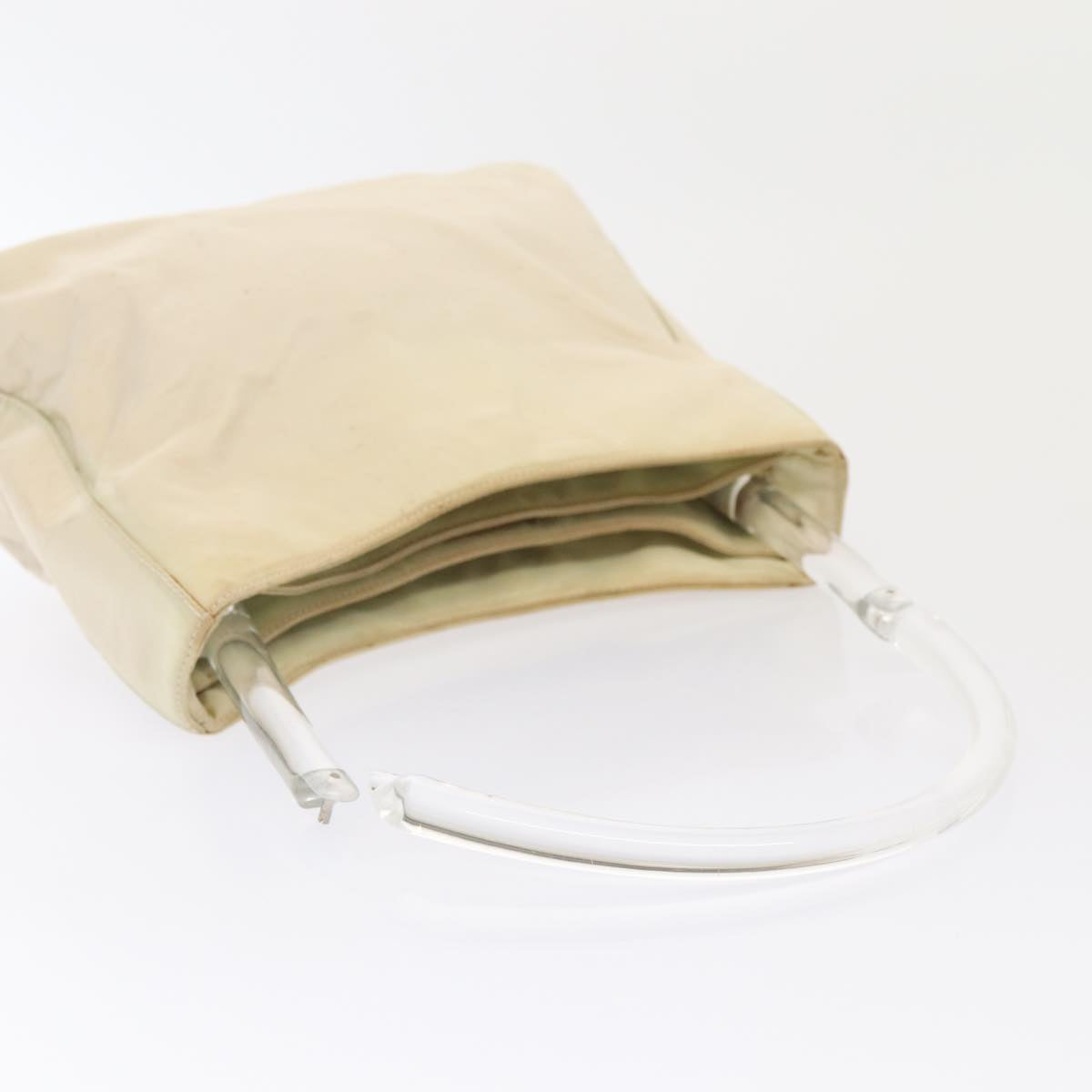 PRADA Pouch Shoulder Bag Nylon 3Set Khaki Cream Auth bs16503