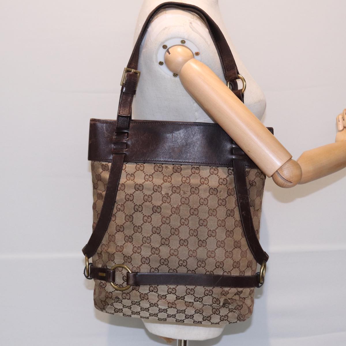 GUCCI GG Canvas Tote Bag Beige 106248 Auth bs16507