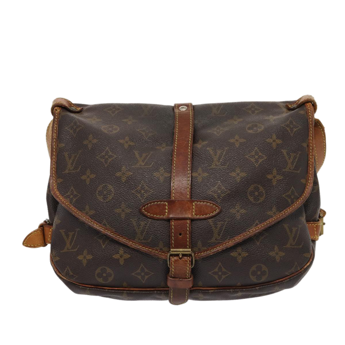 LOUIS VUITTON Monogram Saumur 30 Shoulder Bag M42256 LV Auth bs16516