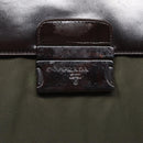 PRADA Business Bag Nylon Khaki Silver Auth bs16524-10