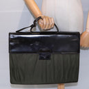 PRADA Business Bag Nylon Khaki Silver Auth bs16524-23
