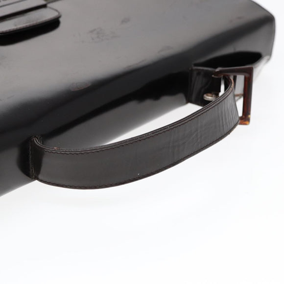 PRADA Business Bag Nylon Khaki Silver Auth bs16524