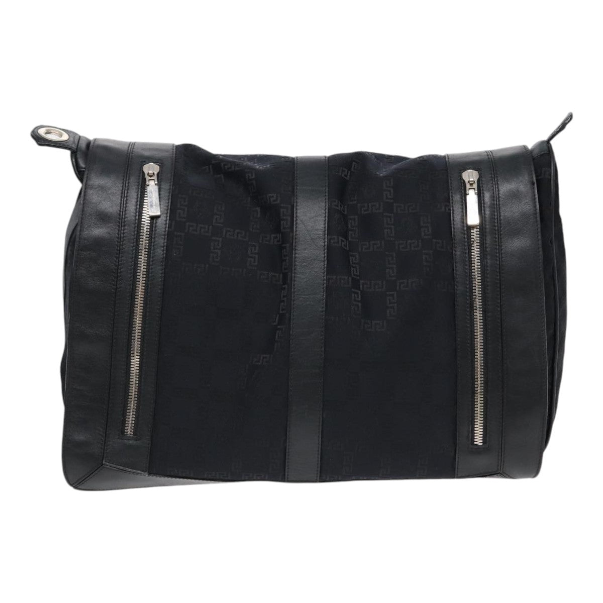 Gianni Versace Shoulder Bag Canvas Black Auth bs16526