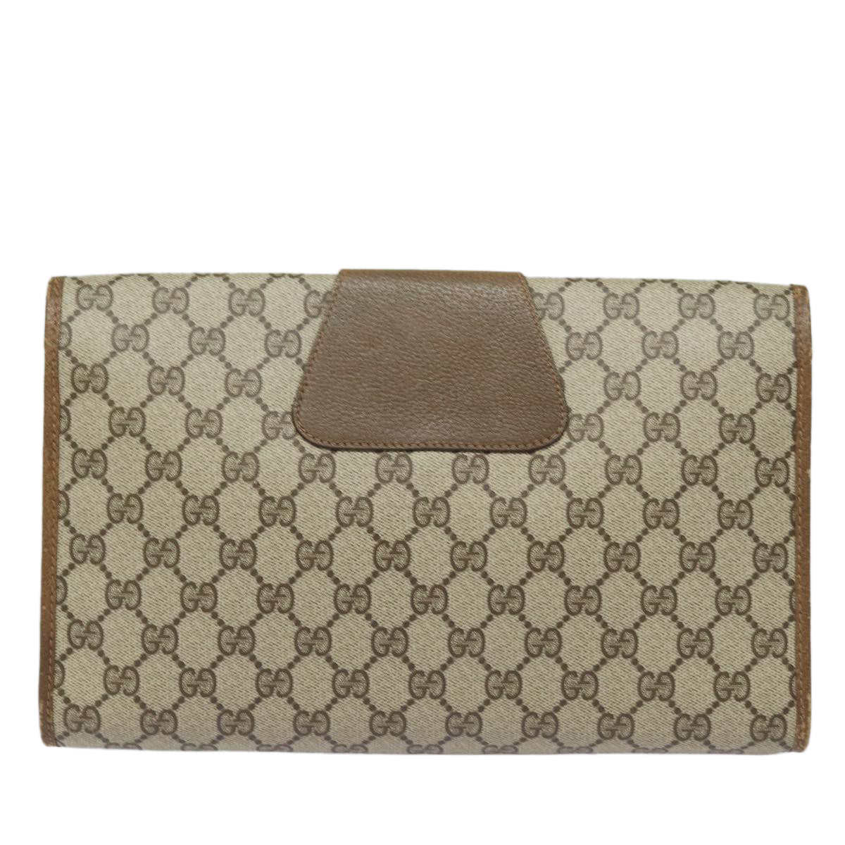 GUCCI GG Supreme Web Sherry Line Clutch Bag Beige Gold 89 01 031 Auth bs16531 - 0