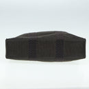 HERMES Her Line MM Hand Bag Canvas Gray Silver Auth bs16554-5