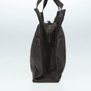 HERMES Her Line MM Hand Bag Canvas Gray Silver Auth bs16554-3