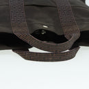 HERMES Her Line MM Hand Bag Canvas Gray Silver Auth bs16554-8