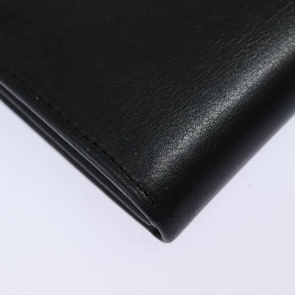 Gianni Versace Document Case Business Bag Leather Black Gold Auth bs16564