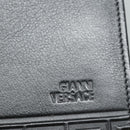 Gianni Versace Document Case Business Bag Leather Black Gold Auth bs16564-17