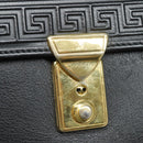 Gianni Versace Document Case Business Bag Leather Black Gold Auth bs16564-8