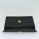 Gianni Versace Document Case Business Bag Leather Black Gold Auth bs16564-9
