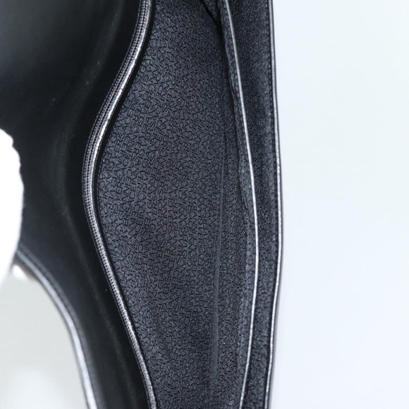 Gianni Versace Document Case Business Bag Leather Black Gold Auth bs16564