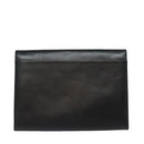 Gianni Versace Document Case Business Bag Leather Black Gold Auth bs16564-2