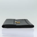 Gianni Versace Document Case Business Bag Leather Black Gold Auth bs16564-3