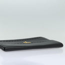 Gianni Versace Document Case Business Bag Leather Black Gold Auth bs16564-5