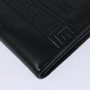 Gianni Versace Document Case Business Bag Leather Black Gold Auth bs16564-14